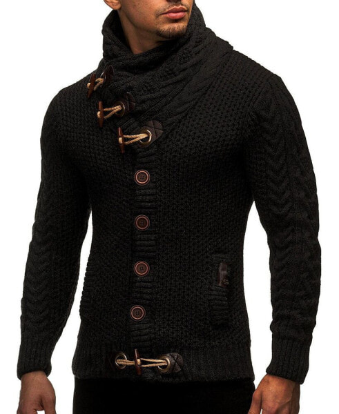 Men's Knitted Turtleneck Winter Cardigan Sweaters for Men