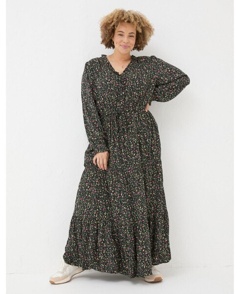 Plus Size Dahlia Ditsy Marks Maxi Dress