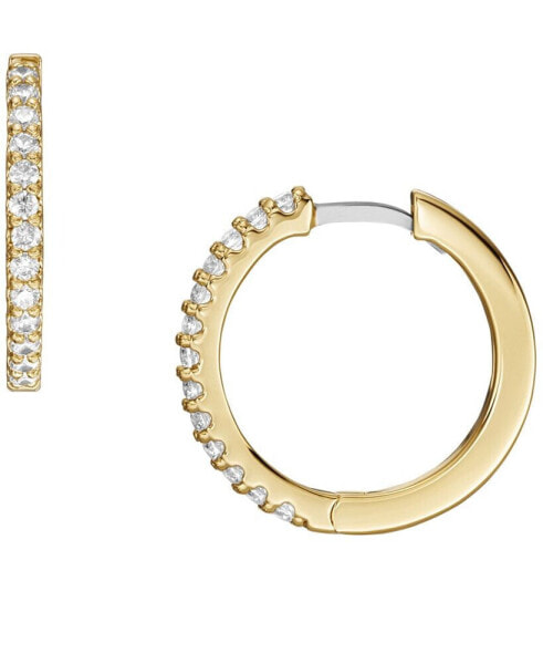 All Stacked Up Gold-Tone Brass Glitz Hoop Earrings