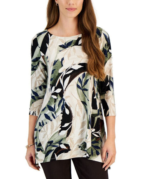 Women's Printed Jacquard Swing Top, Created for Macy's