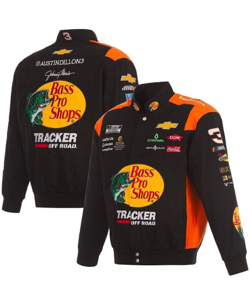 Men's Black Austin Dillon Bass Pro Shops Twill Driver Uniform Full-Snap Jacket