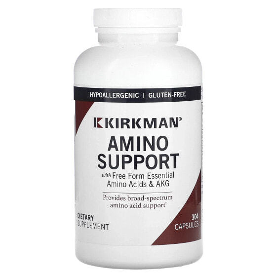 БАД аминокислоты Kirkman Labs Amino Support с свободными формами основных аминокислот и AKG, 304 капсулы