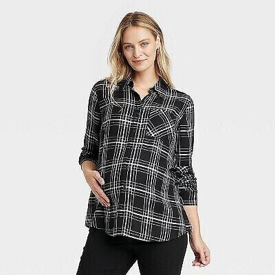 Long Sleeve Casual Woven Maternity Shirt - Isabel Maternity by Ingrid & Isabel