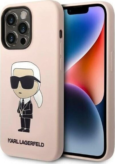 Karl Lagerfeld Karl Lagerfeld KLHCP14LSNIKBCP iPhone 14 Pro 6,1" hardcase różowy/pink Silicone Ikonik NoSize