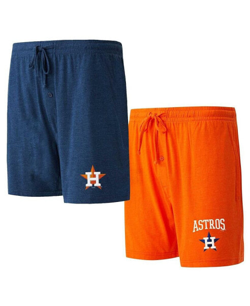 Men's Navy, Orange Houston Astros Two-Pack Meter Sleep Shorts