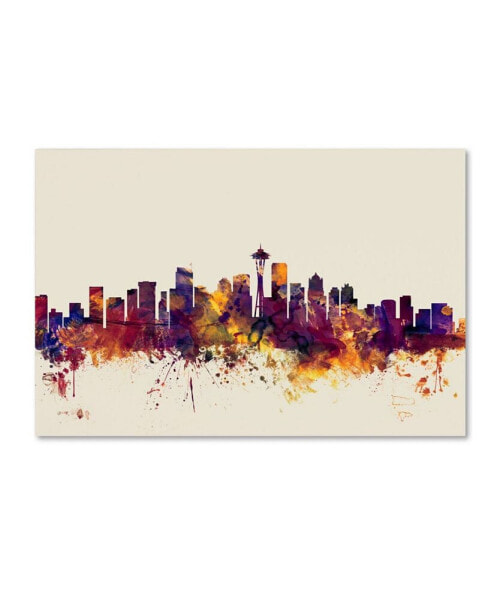 Michael Tompsett 'Seattle Washington Skyline IV' Canvas Art - 22" x 32"