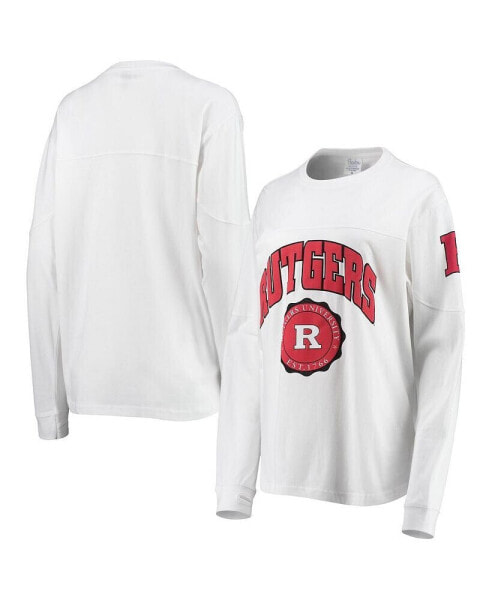 Women's White Rutgers Scarlet Knights Edith Long Sleeve T-shirt