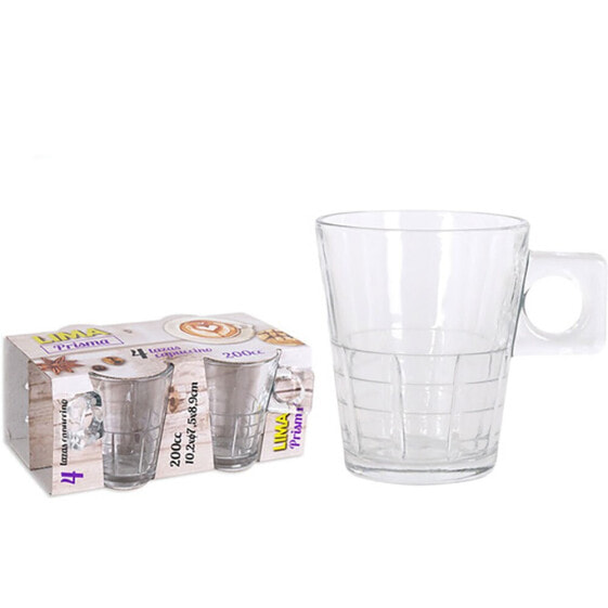 LIMA LINES Set of 4 Capumlino Cups 20Cl Lime Prisma