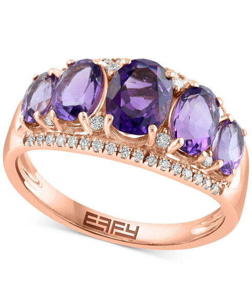 Кольцо EFFY Amethyst & Diamond Oval Rose Gold.