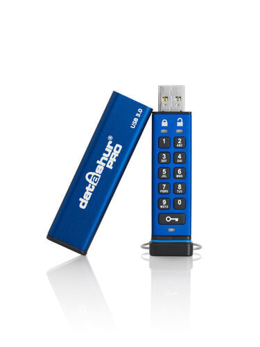 iStorage datAshur Pro - 128 GB - USB Type-A - 3.2 Gen 2 (3.1 Gen 2) - 169 MB/s - Sleeve - Blue