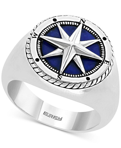 EFFY® Men's Lapis Lazuli Compass Ring in Sterling Silver