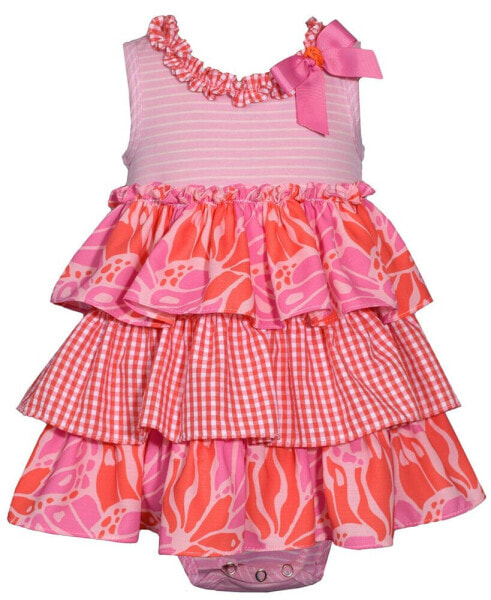 Платье Bonnie Baby для девочек без рукавов из вязаного и шифонового материала