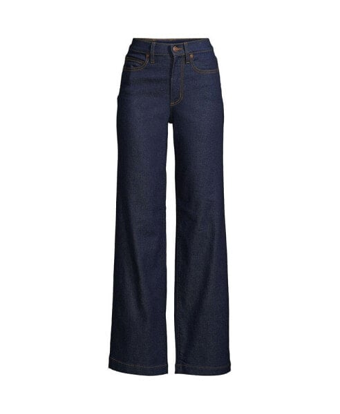 Petite Recover High Rise Wide Leg Blue Jeans