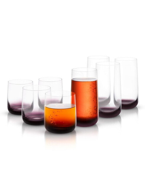 Black Swan Whiskey and Highball Glass Collection, Set of 8