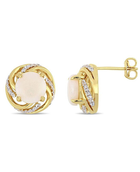 Серьги Macy's Opal Swirl Halo Stud