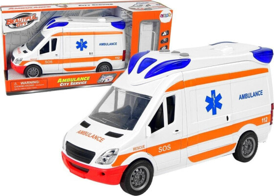 LeanToys Interaktywne Auto Karetka Ambulans + Nosze Światło Dźwięk