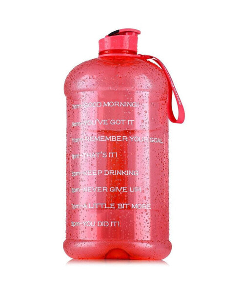 Motivational Time Reader Water Bottle – With Flip Cap & Strap