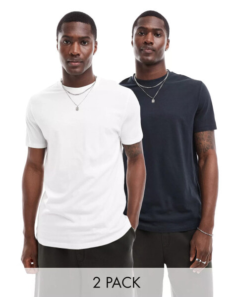 ASOS DESIGN 2 pack t-shirt in black and white