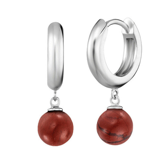 Silver round earrings with jasper ERE-RJ-CR