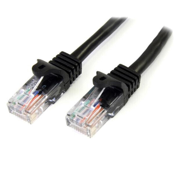 StarTech.com Cat5e Patch Cable with Snagless RJ45 Connectors - 1m - Black - 1 m - Cat5e - U/UTP (UTP) - RJ-45 - RJ-45