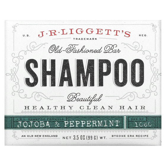 J.R. Liggetts, Твердый шампунь в старом стиле, с жожоба и перечной мятой, 99 г (3,5 унции)