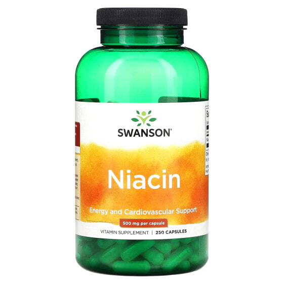 Витамины группы В Swanson Niacin, 500 мг, 250 капсул