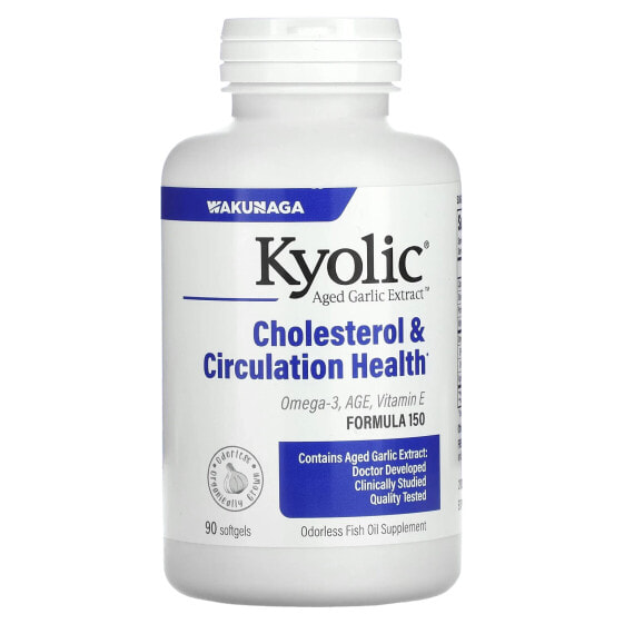 Витамин для сердца Kyolic Aged Garlic Extract, для здоровья сердца и сосудов, 90 капсул в гелевой оболочке