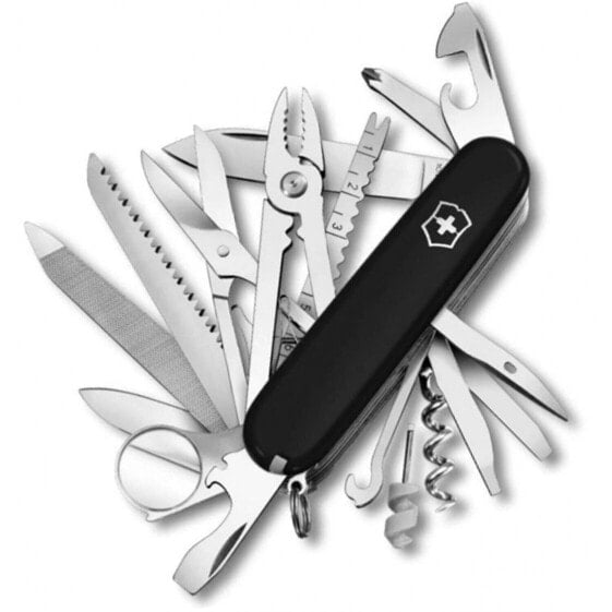 Victorinox Swiss Champ - Slip joint knife - Multi-tool knife - Clip point - Stainless steel - ABS synthetics - Black,Stainless steel