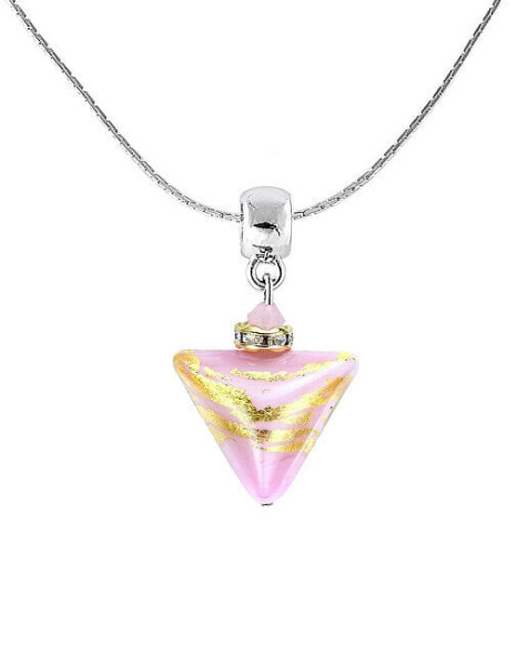 Колье Lampglas Sweet Rose Triangle Gold Pearl.