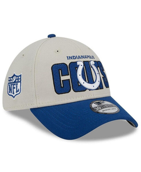 Men's Stone, Royal Indianapolis Colts 2023 NFL Draft 39THIRTY Flex Hat
