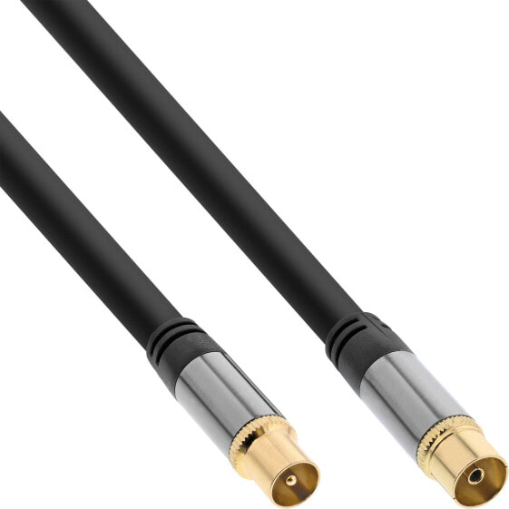 InLine Premium Antenna cable - 4x shielded - >110dB - black - 5m