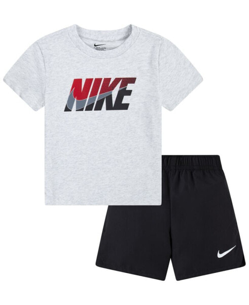 Toddler Boys T-shirt and Woven Shorts, 2 Piece Set