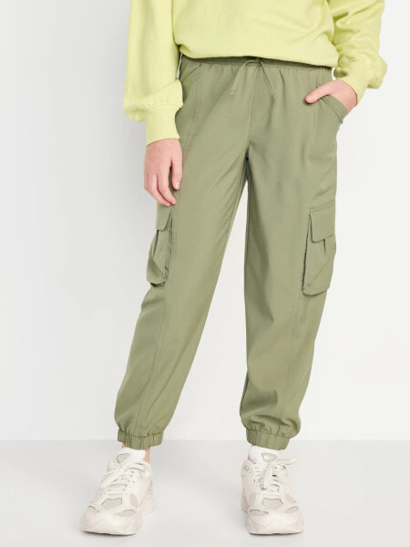 High-Waisted StretchTech Cargo Jogger Pants for Girls