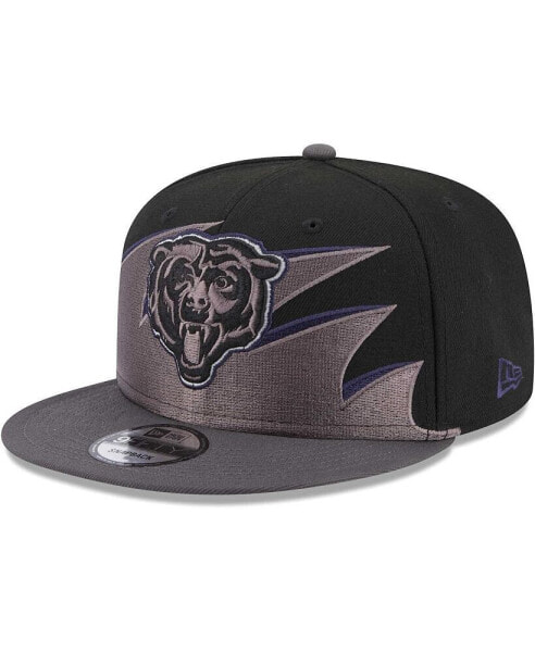 Men's Black Chicago Bears Tidal Wave 9FIFTY Snapback Hat