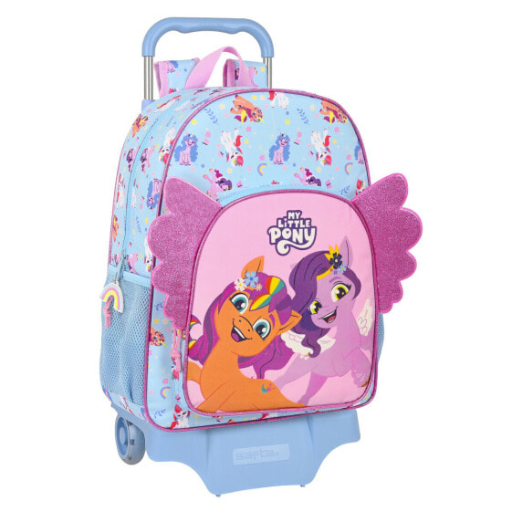 Детский рюкзак My Little Pony Wild & Free с колесиками синий розовый 33 x 42 x 14 см