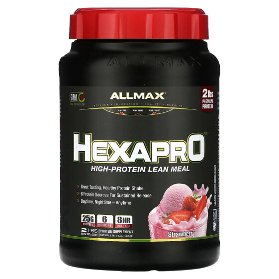 ALLMAX, Hexapro, постная еда с высоким содержанием белка, клубника, 907 г (2 фунта)
