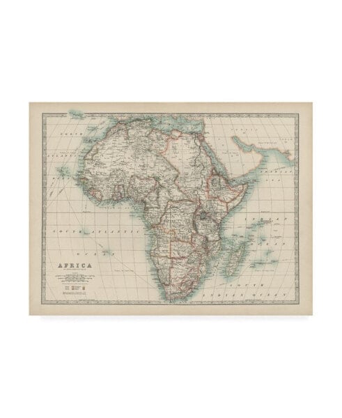 Johnston Johnstons Map of Africa Canvas Art - 15.5" x 21"