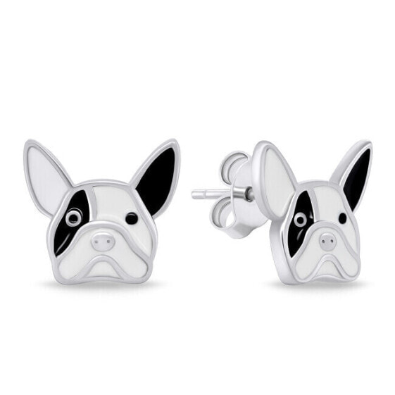 Original silver earrings Bulldog EA816W