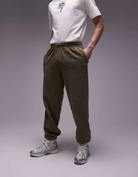 Topman vintage wash relaxed jogger in green - KHAKI