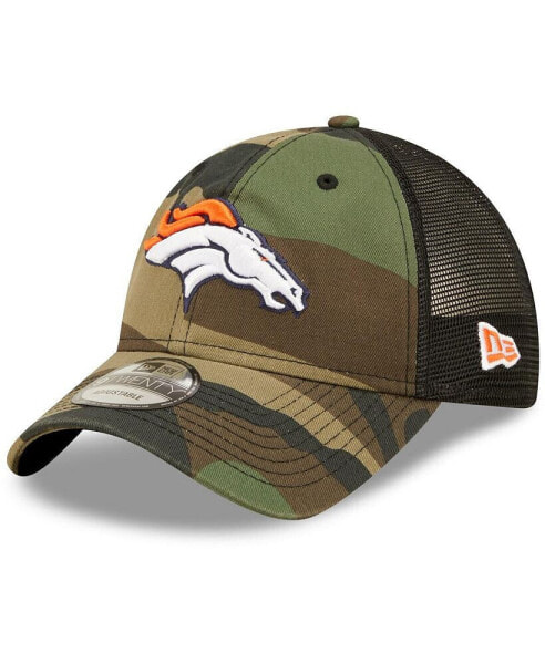 Men's Camo, Black Denver Broncos Basic 9Twenty Trucker Snapback Hat