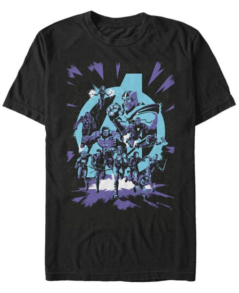 Marvel Men's Avengers Endgame Group Shot Comic Logo, Short Sleeve T-shirt