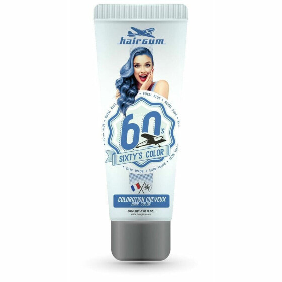 Полуперманентное окрашивание Hairgum Sixty's Color royal blue (60 ml)
