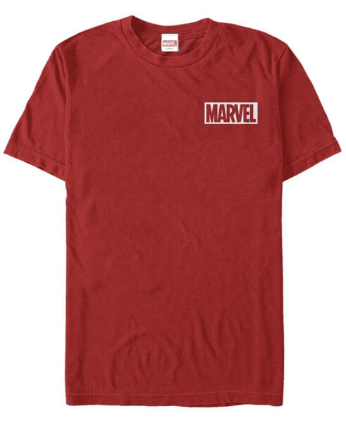 Marvel Men's Comic Logo Simple White Box Short Sleeve T-Shirt
