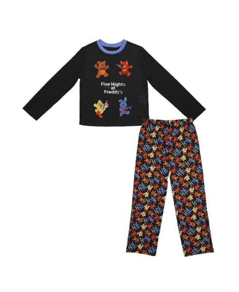 Girls Youth 2-Piece Sleepwear Set with Long-Sleeve Shirt and Pajama Sleep Pants