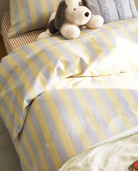 Striped print duvet cover