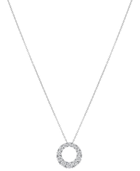 Diamond Graduated Circle 18" Pendant Necklace (1-1/2 ct. t.w.) in 14k White Gold