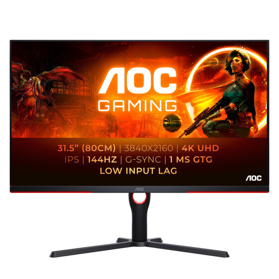 AOC U32G3X/BK 32¿ IPS Gaming Monitor 3840 x 2160 144Hz 1ms 2x Displayport HDMI - 13 cm - 1 ms