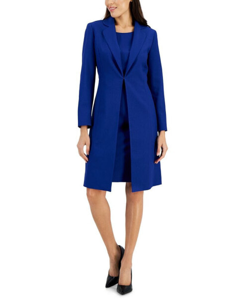 Women's Crepe Topper Jacket & Sheath Dress Suit, Regular and Petite Sizes