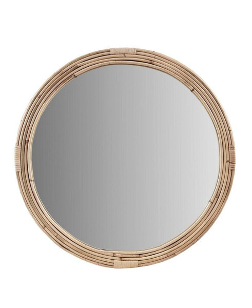 Круглое зеркало из ротанга Martha Stewart Luna Natural.