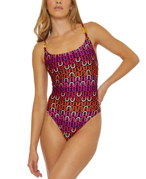 Women's Echo Chain Scoop-Neck One-Piece Swimsuit